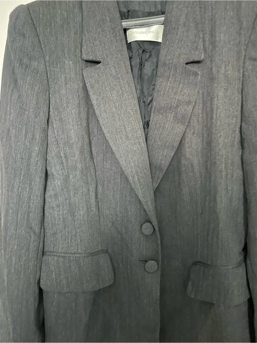 Dana Buchman Dk Gray 2Piece Women's Skirt Suit - Blazer SZ 14 & Skirt SZ 12*flaw